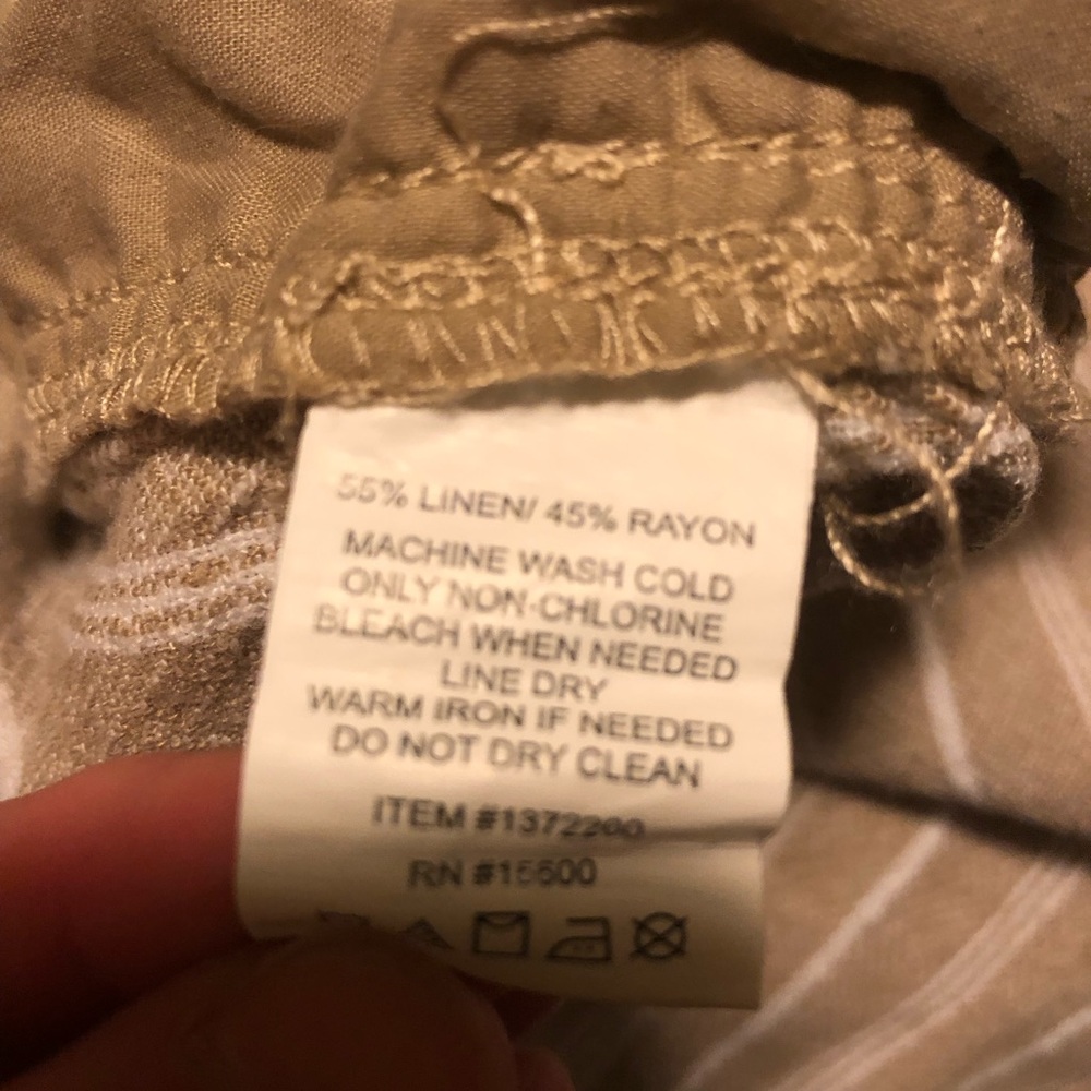 Briggs New York Tan and White linen blend Striped Trousers - Picture 5 of 5
